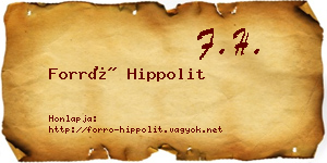 Forró Hippolit névjegykártya